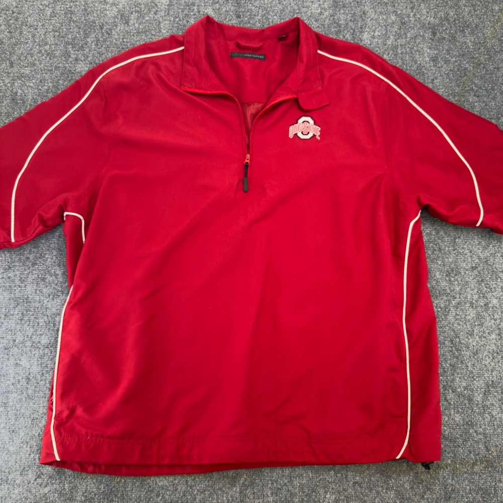 Greg Norman Ohio State Buckeyes Quarter Zip Windbreaker Red Size XL